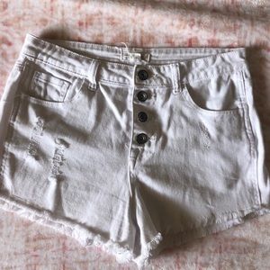 White jean shorts